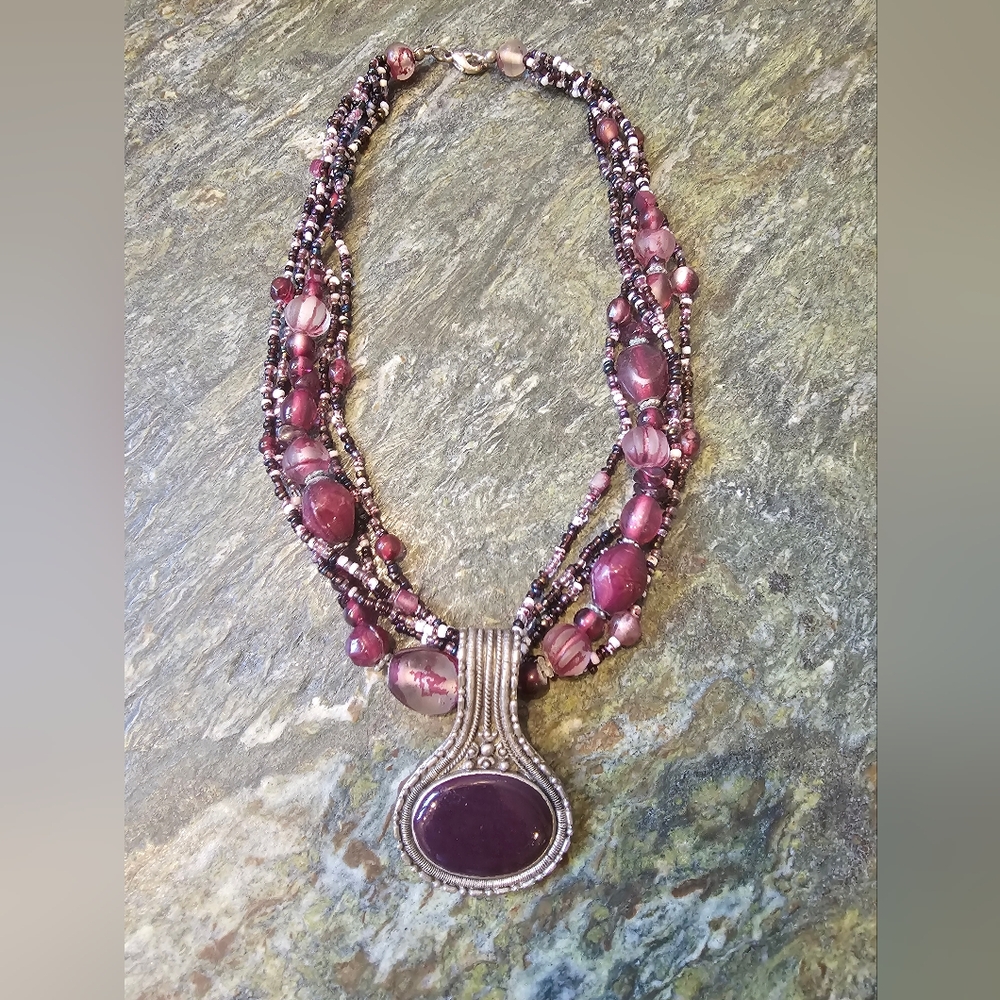 Purple beaded necklace